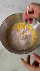 Banana Tofu Pancakes 3 - Whisk in flour
